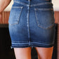 Judy Blue Dark Blue High Waist Release Hem Skirt
