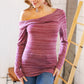 Burgundy Two Tone Hacci One Shoulder Top
