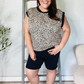 Summer Vibes Taupe Leopard Banded Dolman Short Sleeve Top