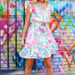 Under Your Spell Floral Smocked Flutter Sleeve Ruffle Mini Dress