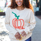Pumpkin Spice Metallic Yarn Embroidered Oversized Sweater