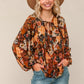 Apple Cider Patchwork Print Blouse
