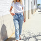 Judy Blue High-Rise Boyfriend Cuffed Hem Star Pocket Jeans
