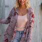 Find Love Bronze Long Sleeve Floral Print Open Cardigan Hoodie