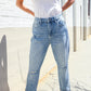 Judy Blue High-Rise Boyfriend Cuffed Hem Star Pocket Jeans