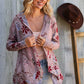 Find Love Bronze Long Sleeve Floral Print Open Cardigan Hoodie