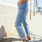 Judy Blue High-Rise Boyfriend Cuffed Hem Star Pocket Jeans
