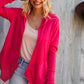 Coastal Breeze Coral Long Sleeve Open Cardigan Hoodie