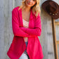 Coastal Breeze Coral Long Sleeve Open Cardigan Hoodie