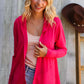 Coastal Breeze Coral Long Sleeve Open Cardigan Hoodie