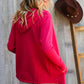 Coastal Breeze Coral Long Sleeve Open Cardigan Hoodie
