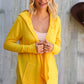 Coastal Breeze Sunflower Long Sleeve Open Hoodie Cardigan