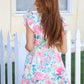 Under Your Spell Floral Smocked Flutter Sleeve Ruffle Mini Dress