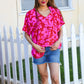 Tropical Trance Magenta Floral V Neck Woven Top