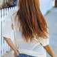 Can't Look Away Oatmeal Crochet V Neck Collared Top