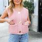 Classy Chic Gold Button Down Chunky Sweater Vest