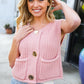 Classy Chic Gold Button Down Chunky Sweater Vest