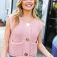 Classy Chic Gold Button Down Chunky Sweater Vest