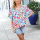 Under Your Spell Mint Flat Floral V Neck Dolman Top