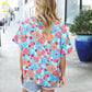 Under Your Spell Mint Flat Floral V Neck Dolman Top