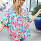 Under Your Spell Mint Flat Floral V Neck Dolman Top