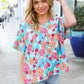 Under Your Spell Mint Flat Floral V Neck Dolman Top