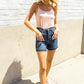 Judy Blue Dark Wash Released Hem Tummy Control Shorts