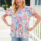 Perfect Find Ivory Floral Leaf Print Short Sleeve Babydoll Top