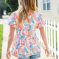 Perfect Find Ivory Floral Leaf Print Short Sleeve Babydoll Top