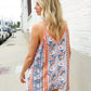 Sunny Days Coral Ruffle V Neck Floral Print Sleeveless Top
