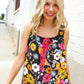 Flower Power Black Sleeveless Babydoll Bow Tie Top