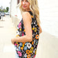 Flower Power Black Sleeveless Babydoll Bow Tie Top