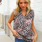 Dazzle In Black Leopard Print Frill Notch Neck Top