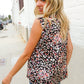 Dazzle In Black Leopard Print Frill Notch Neck Top