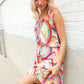 Find Love Multicolor Neck Ribbon Tie Bow Flare Hem Romper