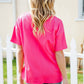 Hello Sunshine Pink/Yellow Embroidered French Terry Pullover