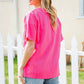 Hello Sunshine Pink/Yellow Embroidered French Terry Pullover