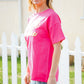 Hello Sunshine Pink/Yellow Embroidered French Terry Pullover