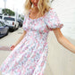Lock Eyes Cream Floral Print Sweetheart Neck Fit & Flare Dress