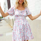 Lock Eyes Cream Floral Print Sweetheart Neck Fit & Flare Dress
