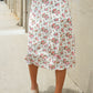 Put Together Ivory Front Slit Floral Print Lined Midi Skirt
