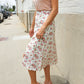 Put Together Ivory Front Slit Floral Print Lined Midi Skirt