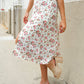 Put Together Ivory Front Slit Floral Print Lined Midi Skirt