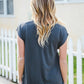 Charming In Charcoal Asymmetrical Shirred Modal Top