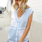 Put Together Blue V Neck Button Down Color Block Sweater Vest
