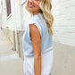 Put Together Blue V Neck Button Down Color Block Sweater Vest