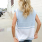Put Together Blue V Neck Button Down Color Block Sweater Vest