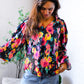 Bold and Blooming Bubble Sleeve Woven Blouse