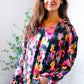 Bold and Blooming Bubble Sleeve Woven Blouse