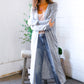 Cool Mornings Grey Open Duster Cardigan
